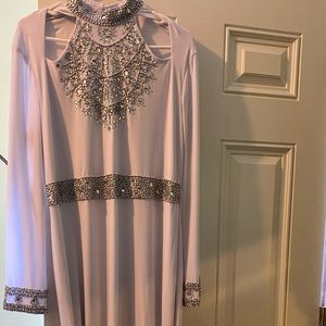 White and Silver Formal Dress NEVER WORN